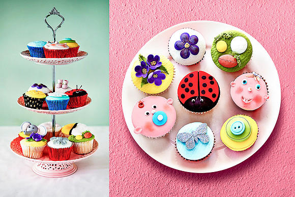 15 examples of edible cupcake art.