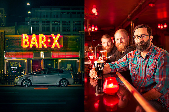 Owner and managers of Bar-X in Salt Lake City enjoy a drink.