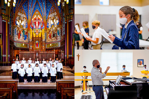 Boy and girl choir in Utah's Cathedral of the Madeleine.
